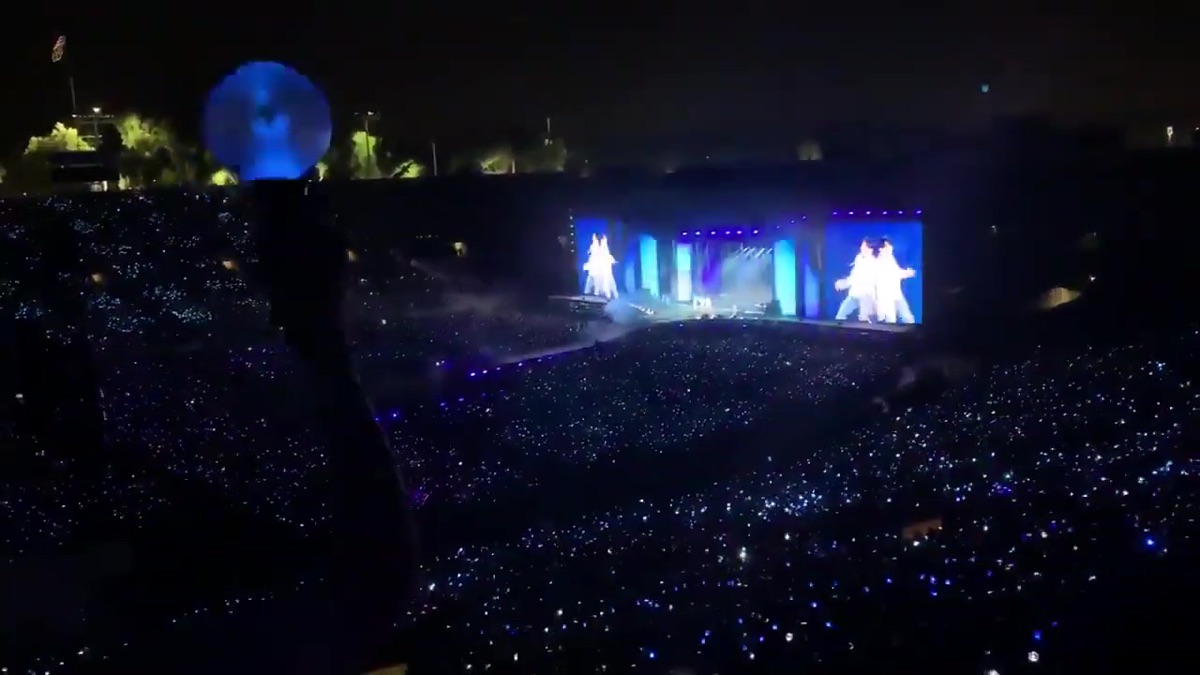Fandom crowd at BTS concert in Italy