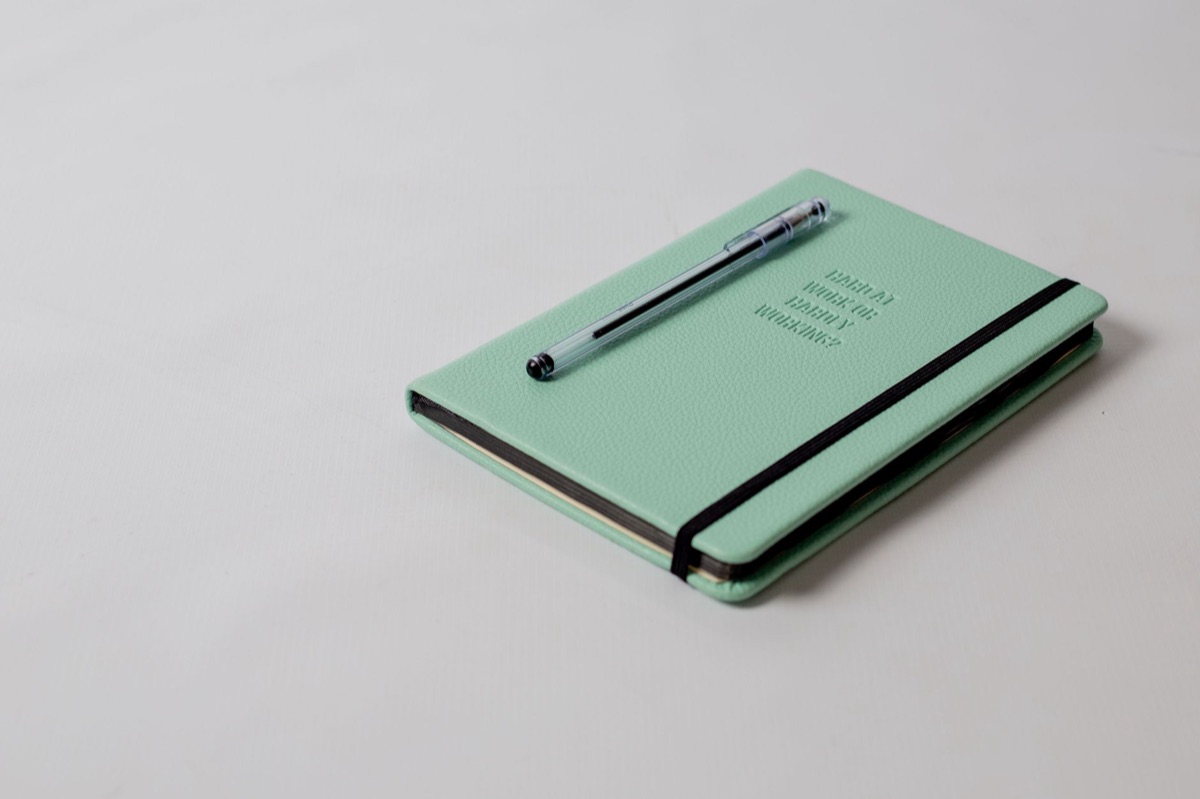 lyric notebook with pen