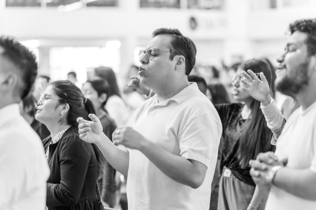 People from different countries singing in unison