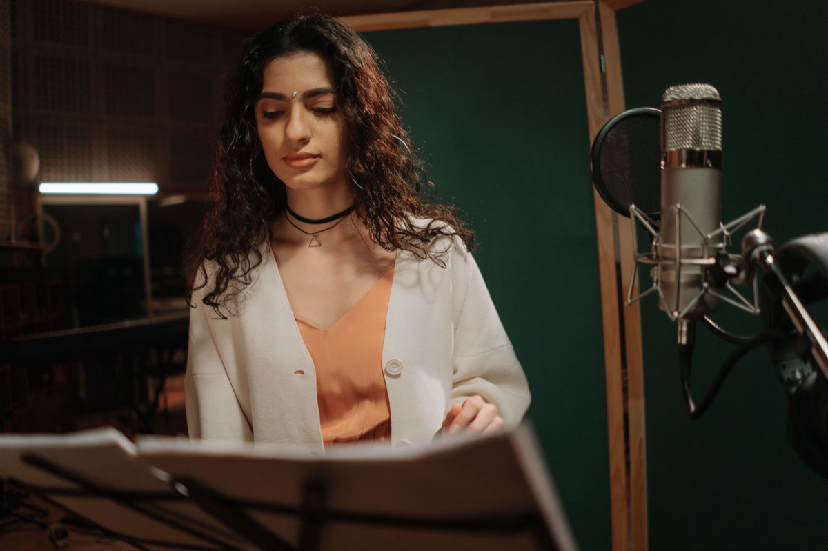K-pop idol in studio