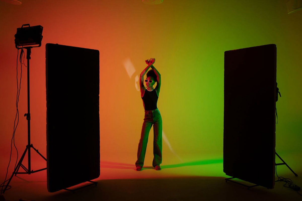 K-pop idol in studio lighting