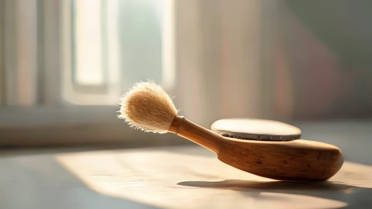 A drum brush used in a K-pop studio setting.