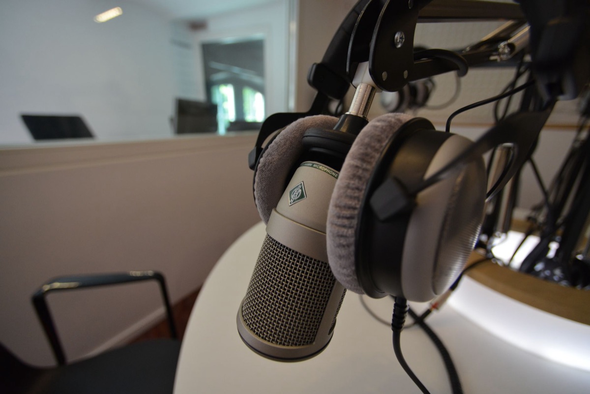 Professionele studio koptelefoon en microfoon